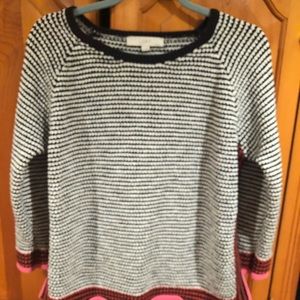 EUC  LOFT black & white cotton sweater.  XL